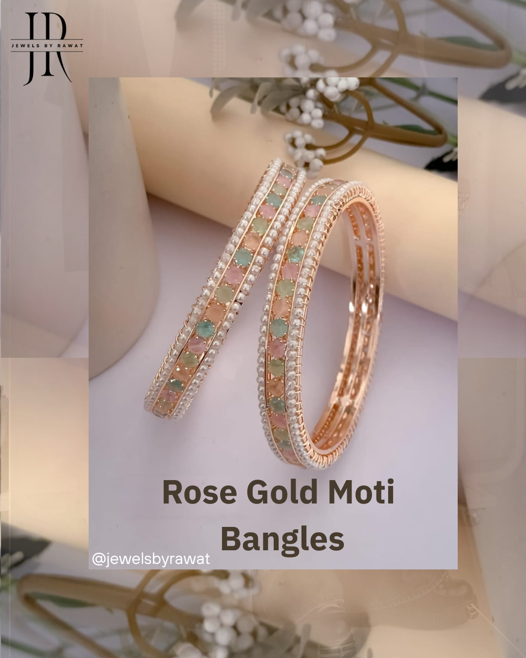 Rose Gold Moti Bangles